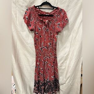 Fat Face Red Flutter Sleeve Sundress